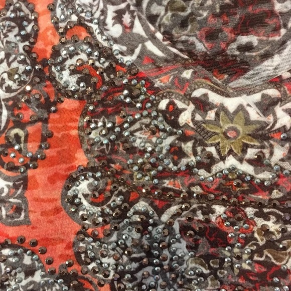 Women’s Sparkle top shirt orange grey lightweight - Picture 4 of 8